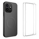 WANLONFENG til OnePlus 15T 5G magnetisk etui i TQ1-serien med kulfiberstruktur, PC og TPU samt 2 skærmfilm