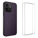 WANLONFENG til OnePlus 15T 5G magnetisk etui i TQ1-serien med kulfiberstruktur, PC og TPU samt 2 skærmfilm