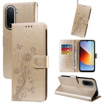 Leather Case for Xiaomi Poco C85x 5G / Redmi A7 Pro 4G (171.56mm) / Redmi A7 Pro 5G Butterfly Floral Imprint Wallet Stand Cover
