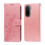 Leather Case for Xiaomi Poco C85x 5G / Redmi A7 Pro 4G (171.56mm) / Redmi A7 Pro 5G Butterfly Floral Imprint Wallet Stand Cover
