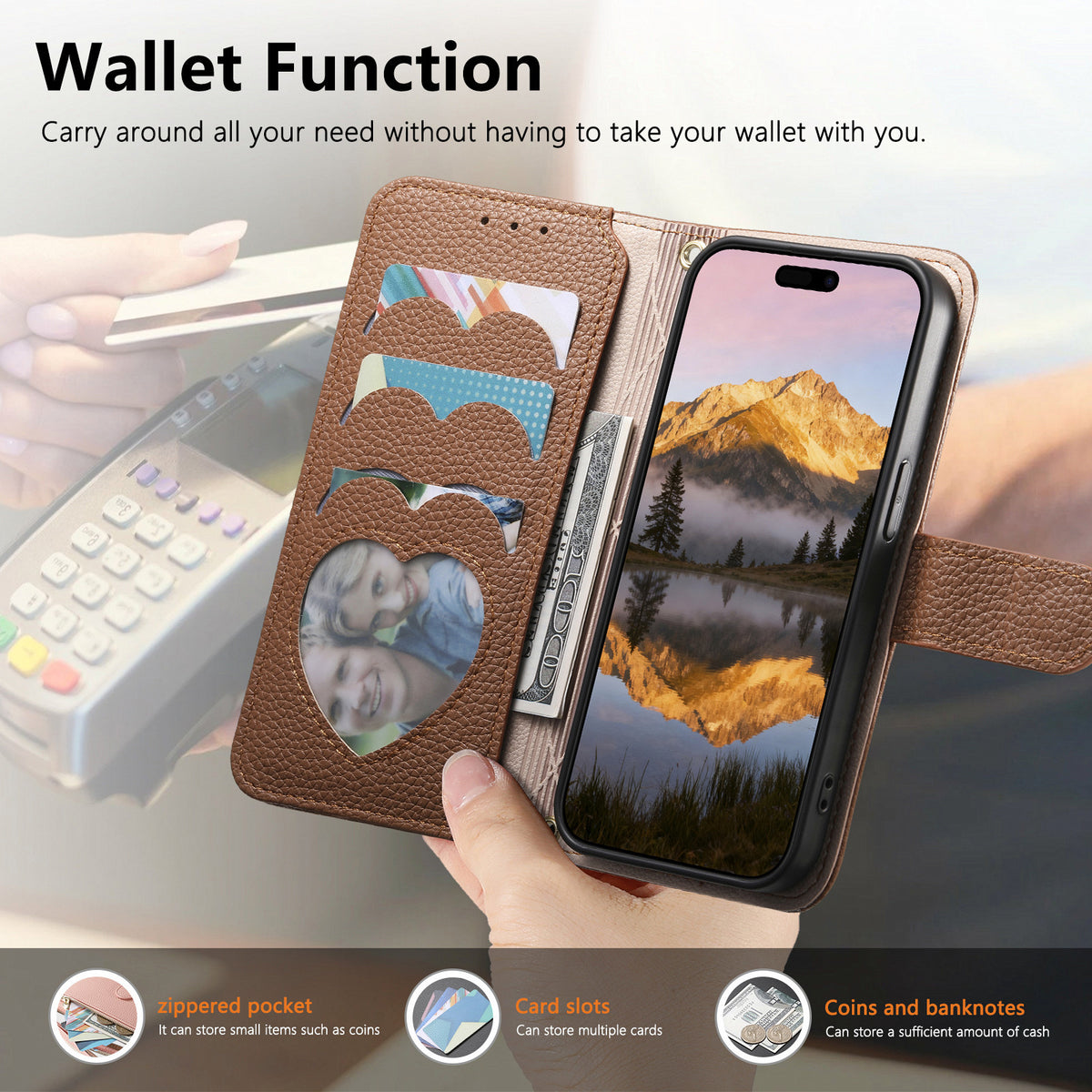For Honor 600 Lite 5G Case Zipper Pocket  TPU PU Leather Wallet Phone Cover with Strap