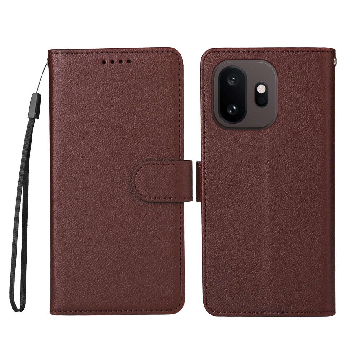 OnePlus 15T 5G-skal, RFID-blockerande, 3 kortplatser, PU-läder, mobilskal med handledsrem