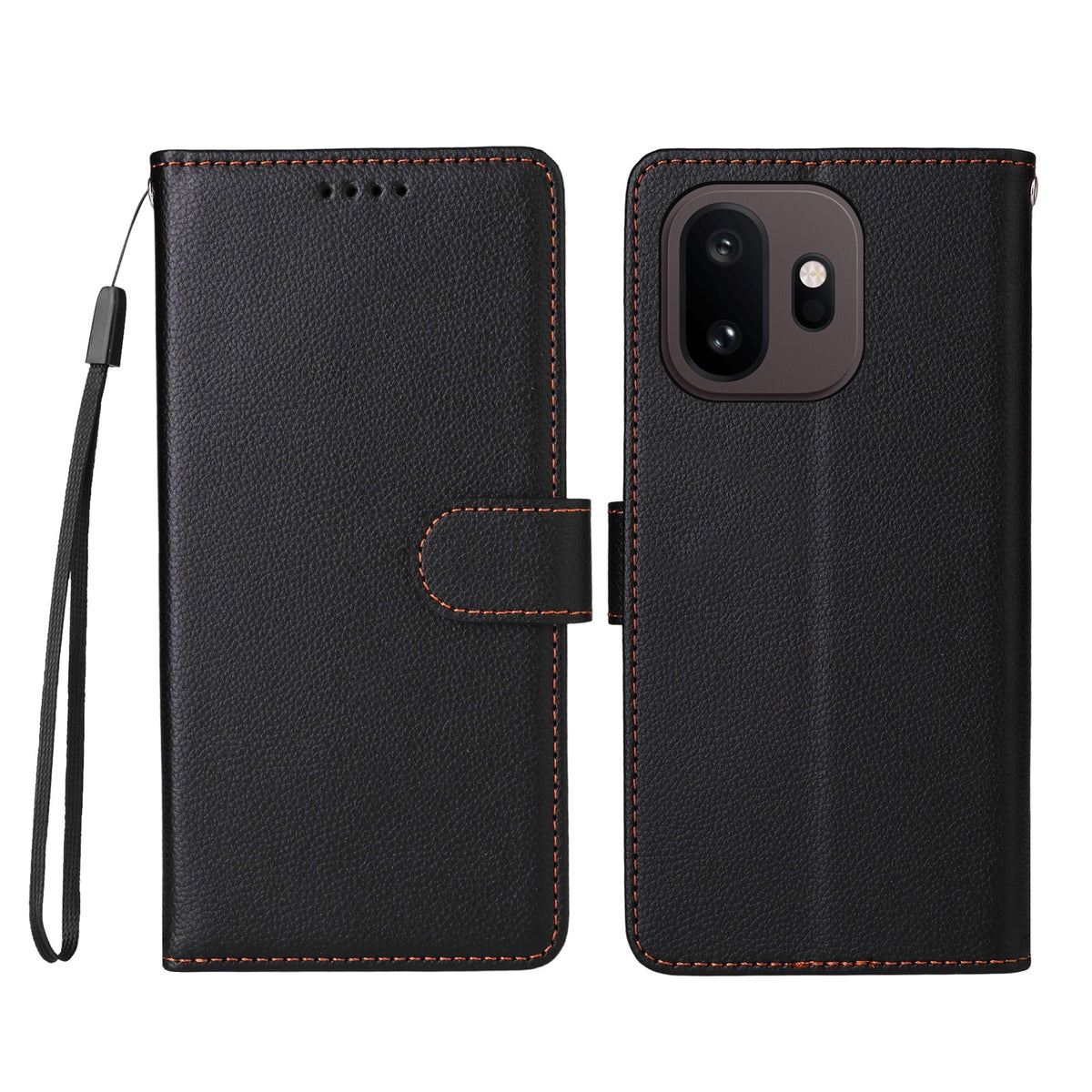OnePlus 15T 5G-skal, RFID-blockerande, 3 kortplatser, PU-läder, mobilskal med handledsrem