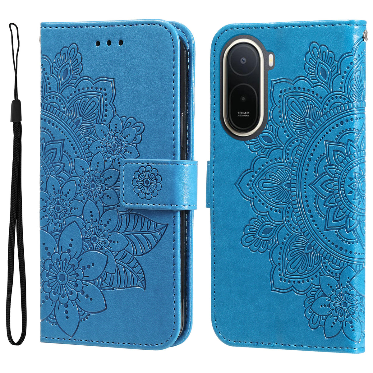 Floral Pattern Case for Xiaomi Poco C85x 5G / Redmi A7 Pro 4G (171.56mm) / Redmi A7 Pro 5G PU Leather Wallet Stand Phone Cover