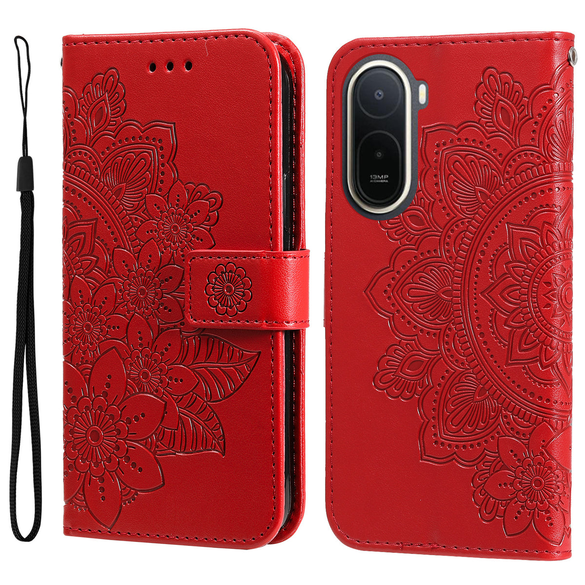 Floral Pattern Case for Xiaomi Poco C85x 5G / Redmi A7 Pro 4G (171.56mm) / Redmi A7 Pro 5G PU Leather Wallet Stand Phone Cover