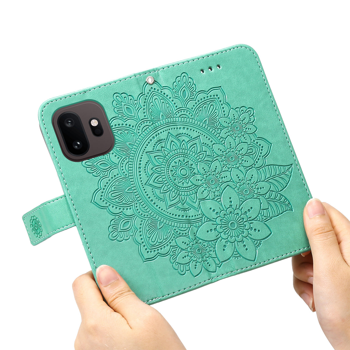 OnePlus 15T 5G-skal med blommönster i PU-läder, plånboksfodral med stativ