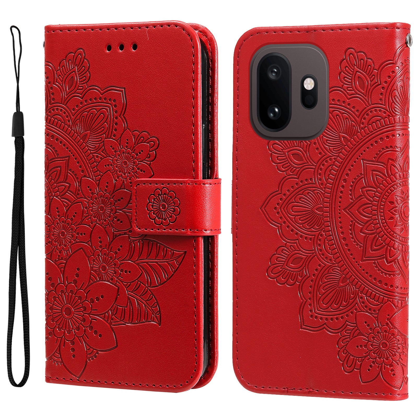 For OnePlus 15T 5G Case Floral Pattern PU Leather Wallet Stand Phone Cover