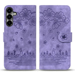 Samsung Galaxy S26-skal med körsbärsblomskatt, läderfodral och handledsrem