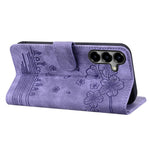 Samsung Galaxy S26-skal med körsbärsblomskatt, läderfodral och handledsrem