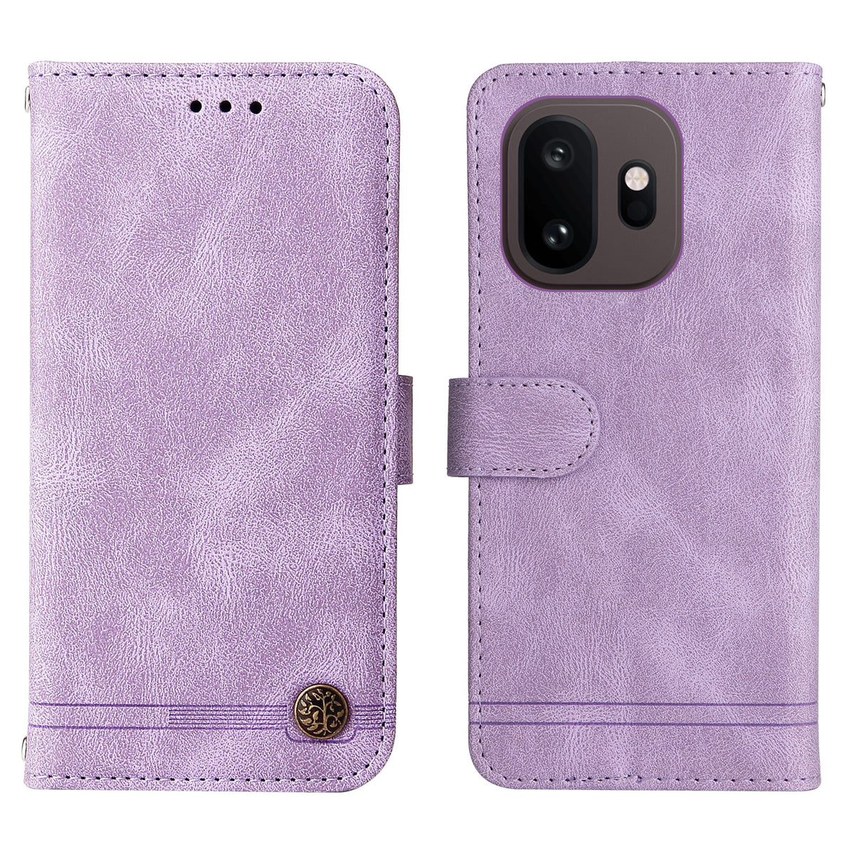 OnePlus 15T 5G Läderplånboksfodral Skin Touch mobilfodral Stativ med Rem