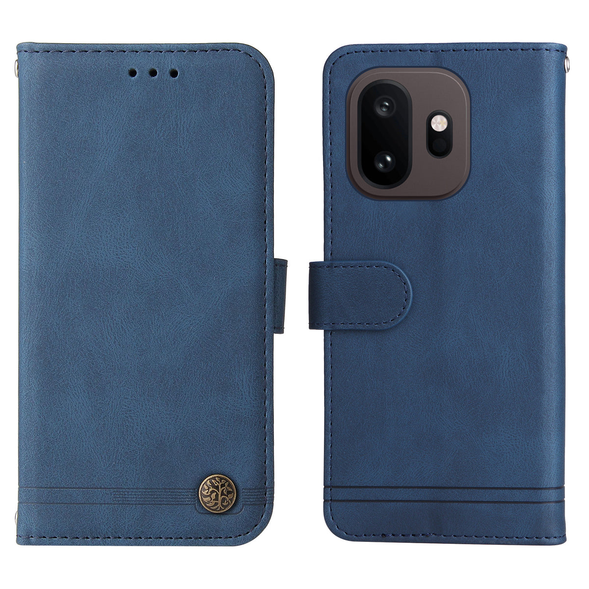 OnePlus 15T 5G Läderplånboksfodral Skin Touch mobilfodral Stativ med Rem