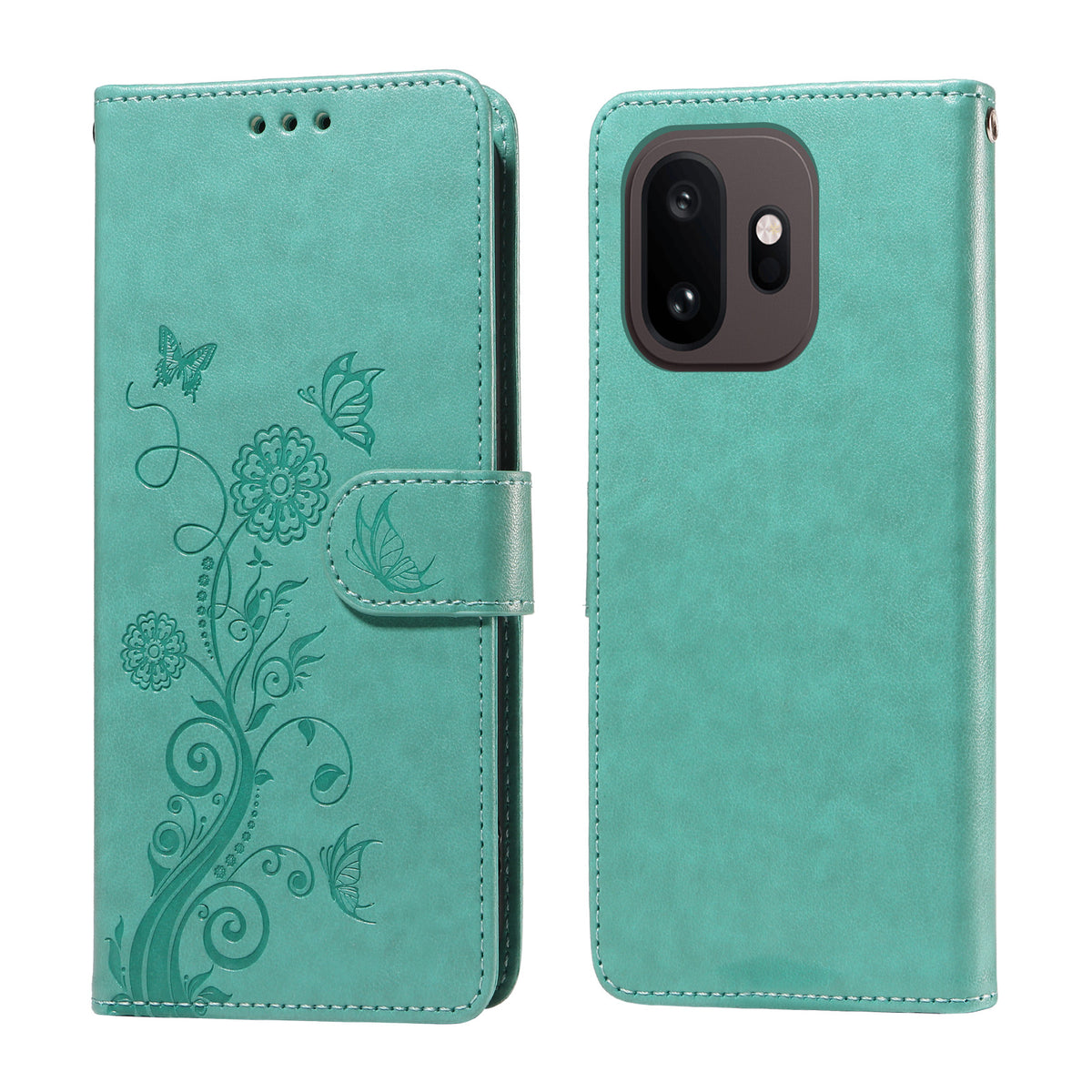 OnePlus 15T 5G Läderfodral Fjärils Blommigt Tryck Plånboksfodral