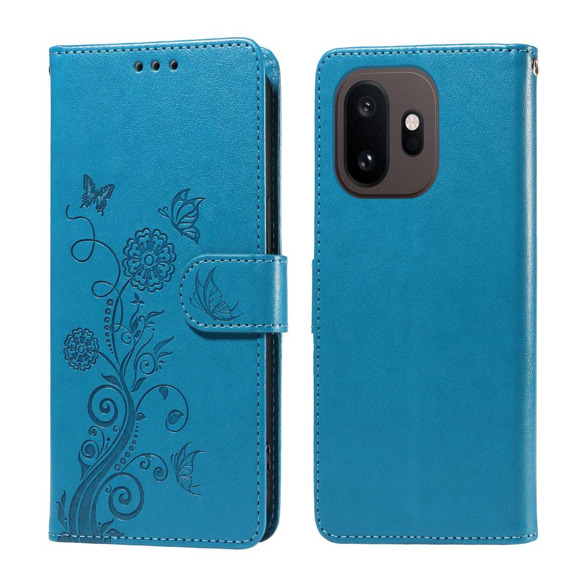 OnePlus 15T 5G Läderfodral Fjärils Blommigt Tryck Plånboksfodral
