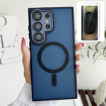 Samsung Galaxy S26 Ultra matteret halvtransparent magnetetui med skærmbeskyttelse i hærdet glas og TPU- og pc-mobilcover