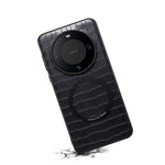 DENIOR A09+1 For Huawei Mate 60 Pro Magnetic Case Crocodile Texture Leather Coated PC TPU Phone Cover