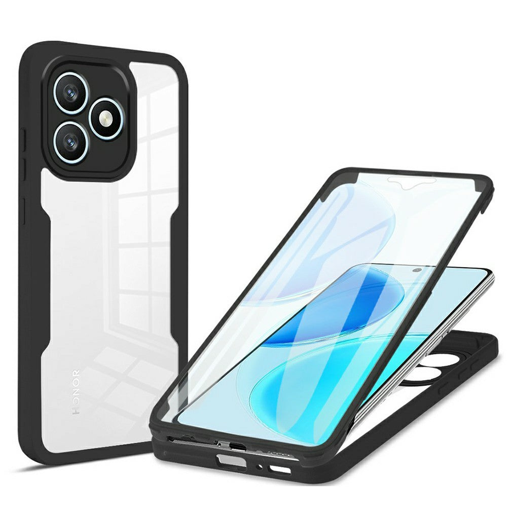 Honor X8d 4G mobilskal Akryl + TPU Genomskinligt mobilskal med PET-skärmfilm - Svart