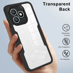 Honor X8d 4G mobilskal Akryl + TPU Genomskinligt mobilskal med PET-skärmfilm - Svart