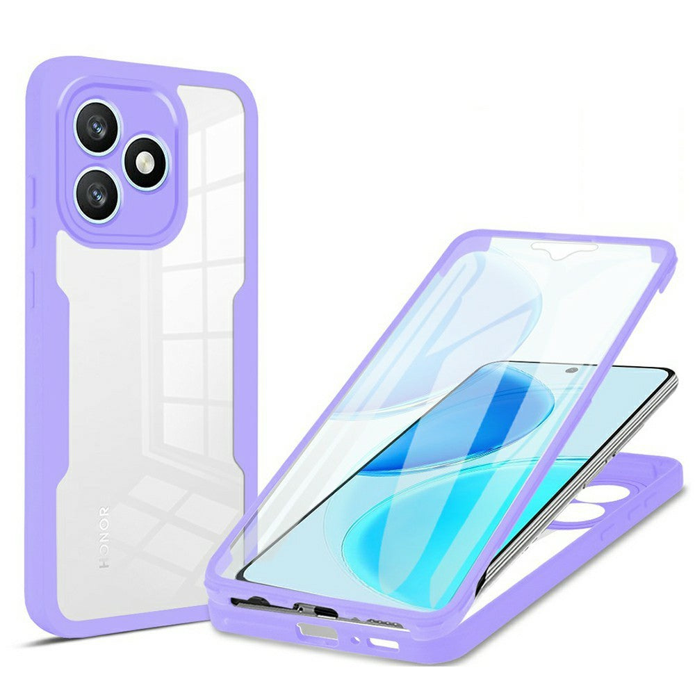 Honor X8d 4G mobilskal Akryl + TPU Genomskinligt mobilskal med PET-skärmfilm - Svart