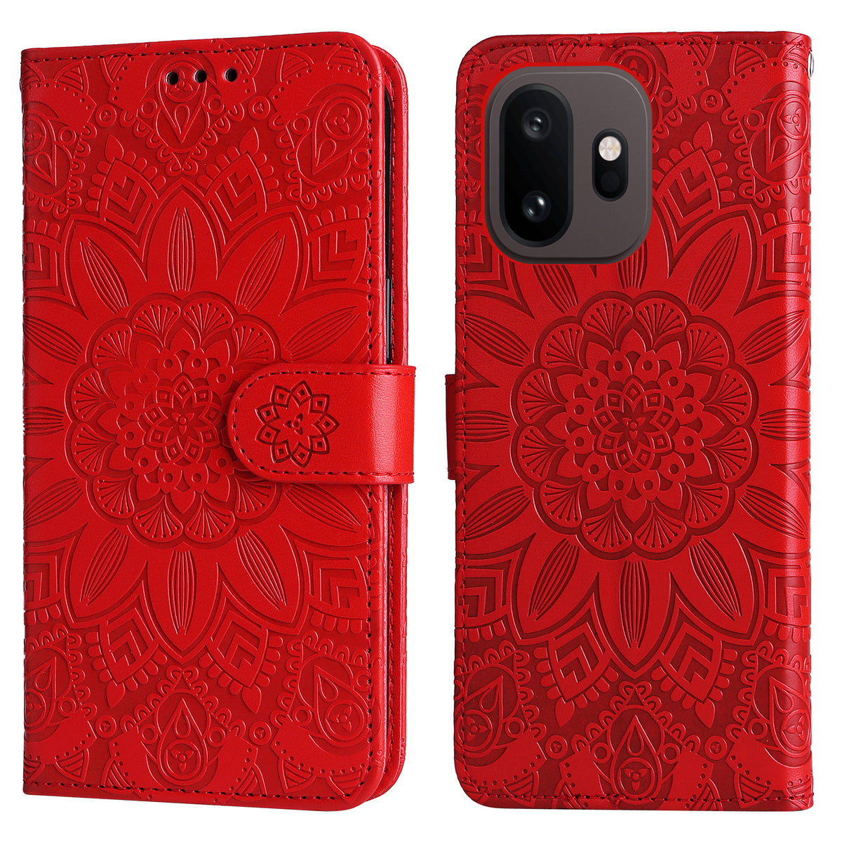 For OnePlus 15T 5G Case Sunflower Imprint Leather Wallet Phone Cover