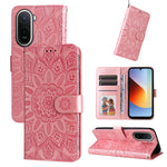 Solrosavtrycksskal till Xiaomi Poco C85x 5G / Redmi A7 Pro 4G (171,56 mm) / Redmi A7 Pro 5G Läderplånboksfodral