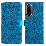 Solrosavtrycksskal till Xiaomi Poco C85x 5G / Redmi A7 Pro 4G (171,56 mm) / Redmi A7 Pro 5G Läderplånboksfodral