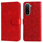 Solrosavtrycksskal till Xiaomi Poco C85x 5G / Redmi A7 Pro 4G (171,56 mm) / Redmi A7 Pro 5G Läderplånboksfodral