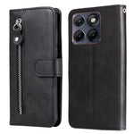 For Motorola Edge 70 Fusion+ 5G / Edge 70 Fusion 5G PU Leather Cases with Zipper Pocket Wallet Phone Cover Stand