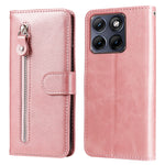 For Motorola Edge 70 Fusion+ 5G / Edge 70 Fusion 5G PU Leather Cases with Zipper Pocket Wallet Phone Cover Stand
