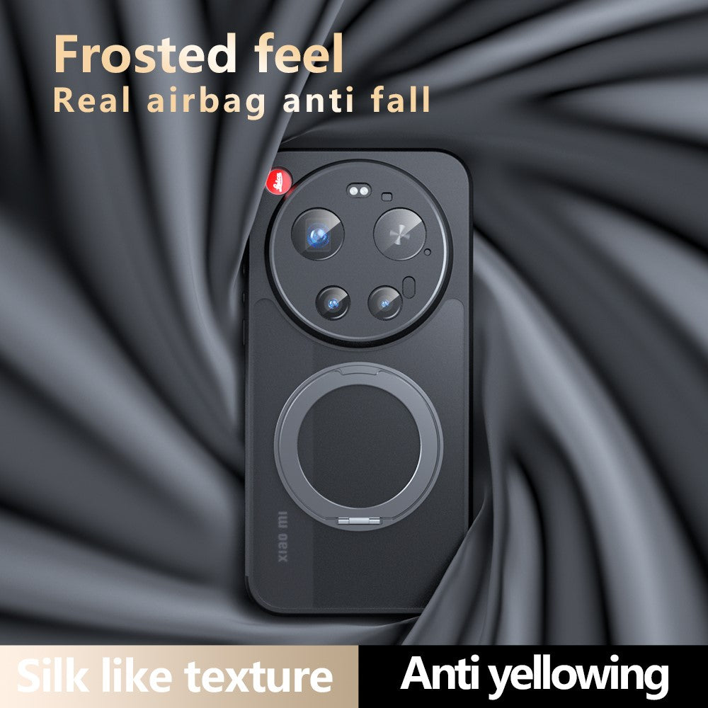 Matt Skin-touch Magnetiskt Skal för Xiaomi 17 Ultra 5G 360° Roterande Stativ Stötsäkert TPU + PC mobilskal
