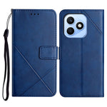 For Honor X8d 4G Case Line Pattern Wallet Leather Phone Cover with Wrist Strap