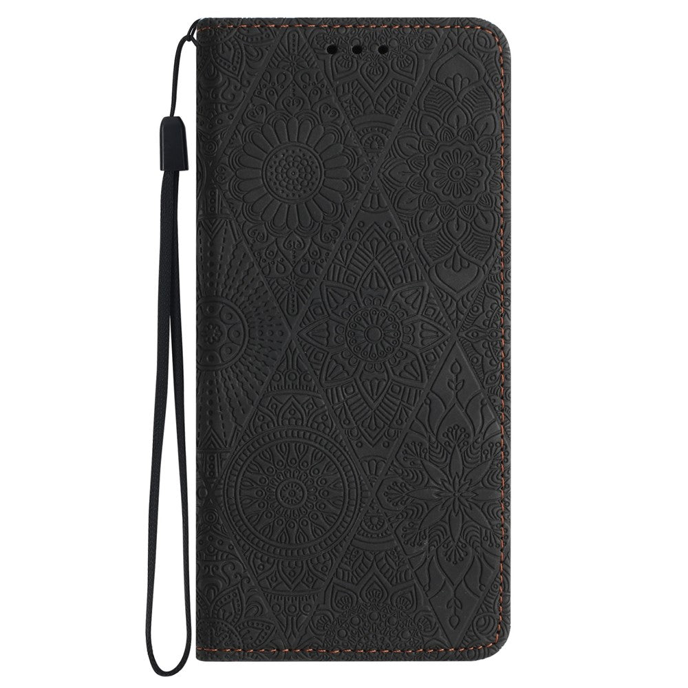 For Honor X8d 4G Case Imprinted Flower Wallet Stand Leather Phone Cover