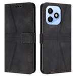 For Honor X8d 4G Case Triangle Imprinted Anti-Scratch PU Leather Phone Wallet Cover