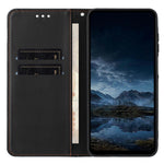 For Honor X8d 4G Wallet Case Line Imprinted Leather Stand Phone Cover with Wrist Strap