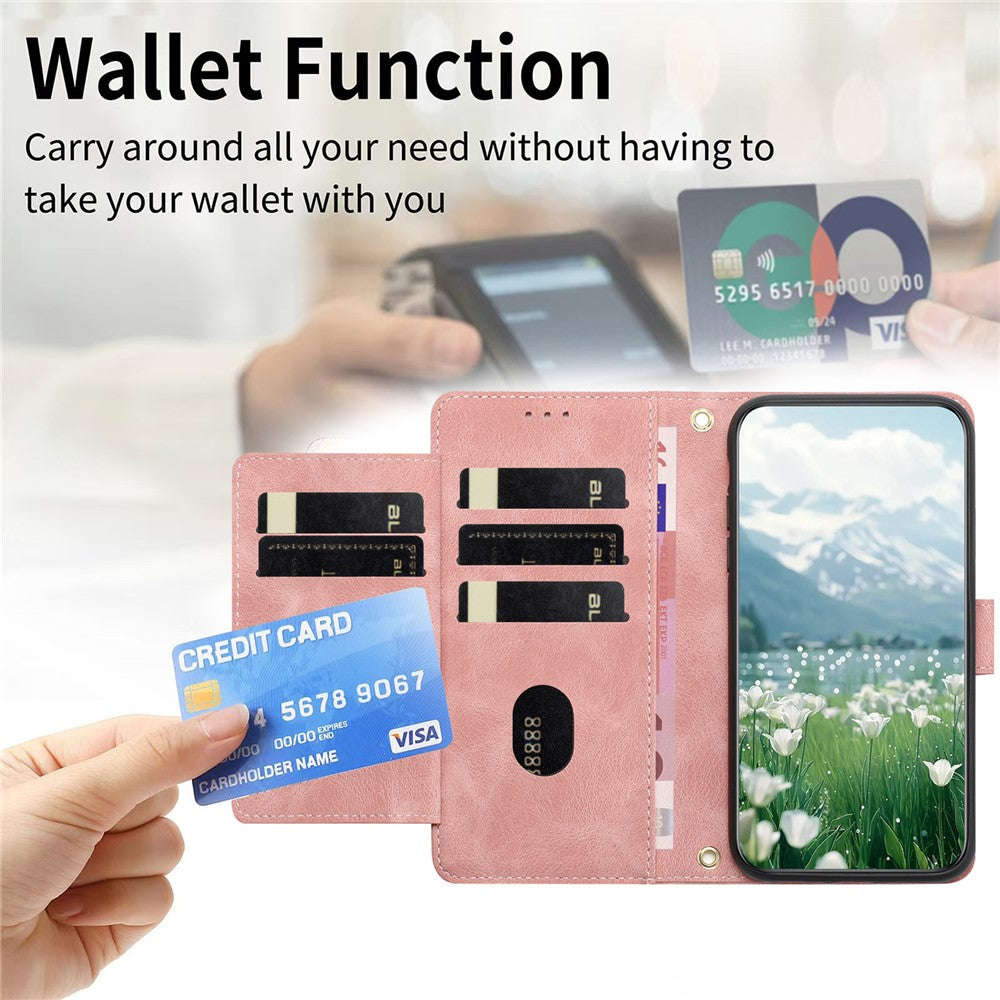 For Honor X8d 4G Case Tulip Leather Phone Cover with 5 Card Slots Wallet