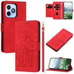 For Honor X8d 4G Case Tulip Leather Phone Cover with 5 Card Slots Wallet