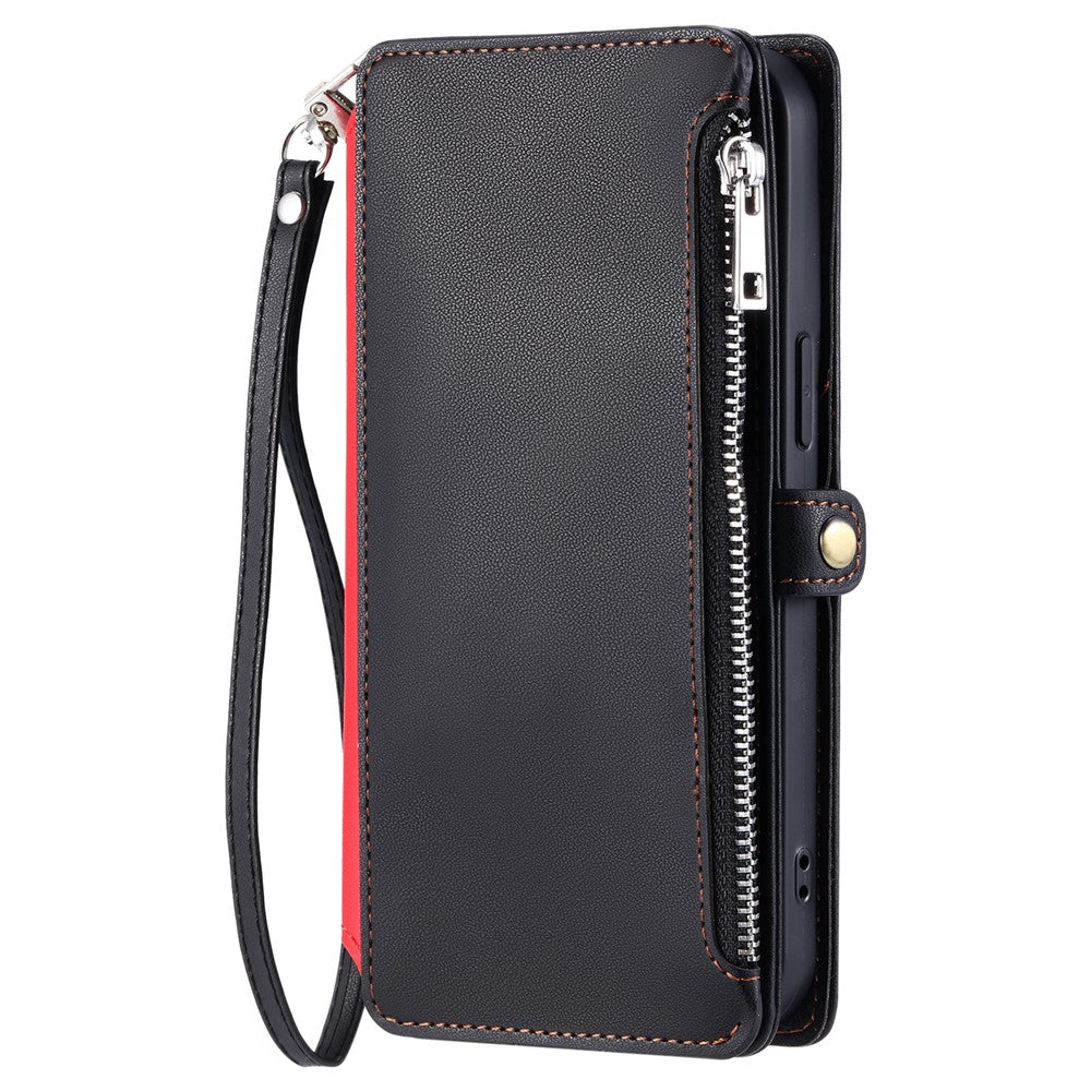 For Honor Magic8 Lite 5G  /  X9d 5G  /  X70 5G Case TPU + PU Leather Wallet Phone Cover with Wrist Strap