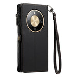 For Honor Magic8 Lite 5G  /  X9d 5G  /  X70 5G Case TPU + PU Leather Wallet Phone Cover with Wrist Strap