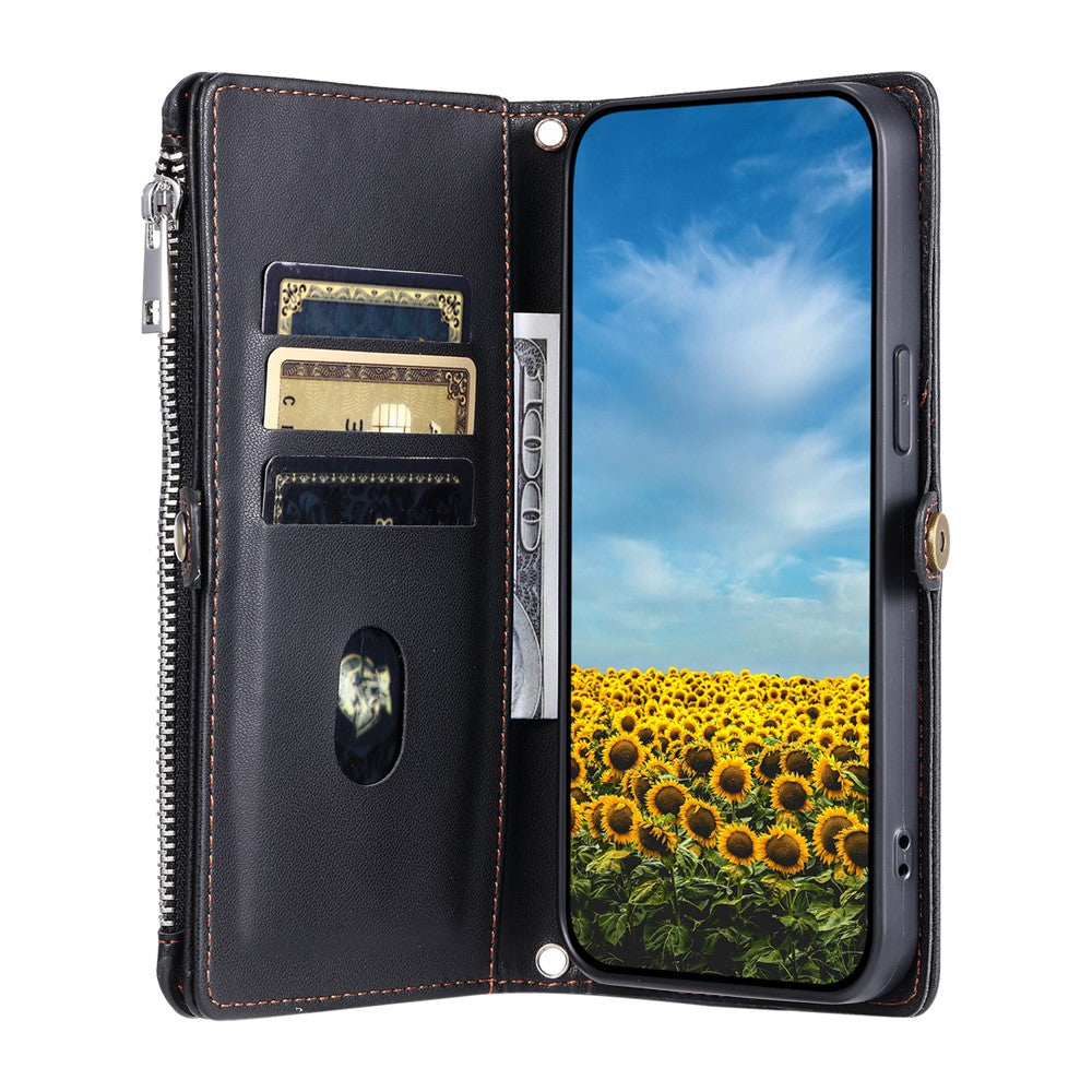 For Honor Magic8 Lite 5G  /  X9d 5G  /  X70 5G Case TPU + PU Leather Wallet Phone Cover with Wrist Strap
