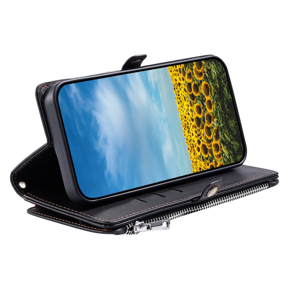 For Honor Magic8 Lite 5G  /  X9d 5G  /  X70 5G Case TPU + PU Leather Wallet Phone Cover with Wrist Strap