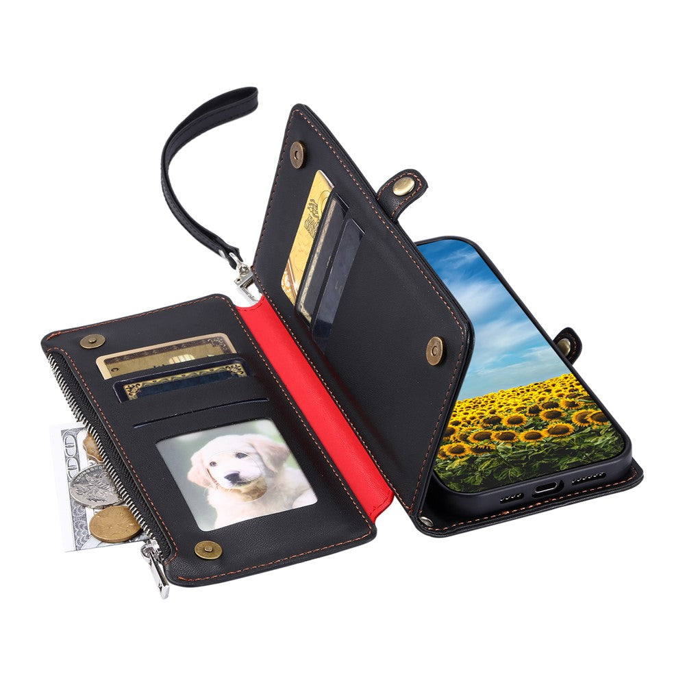 For Honor Magic8 Lite 5G  /  X9d 5G  /  X70 5G Case TPU + PU Leather Wallet Phone Cover with Wrist Strap