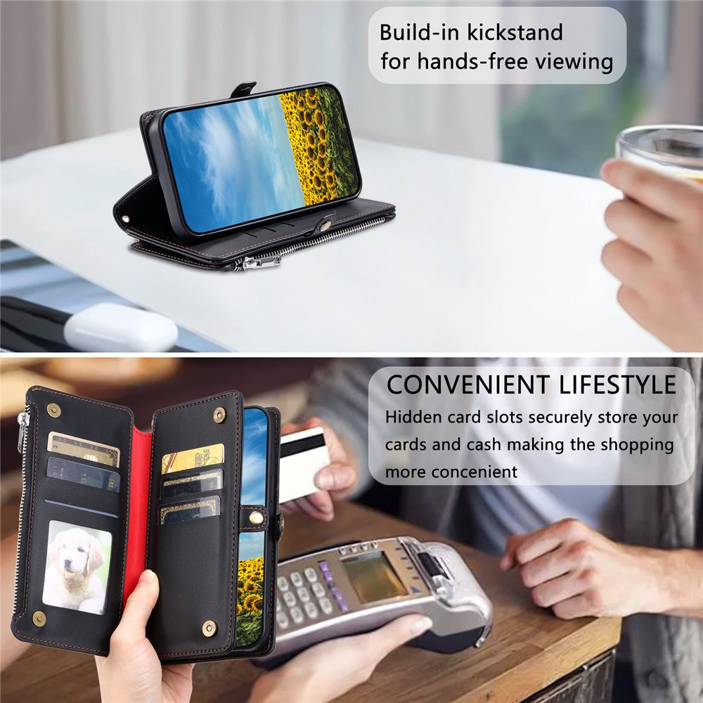 For Honor Magic8 Lite 5G  /  X9d 5G  /  X70 5G Case TPU + PU Leather Wallet Phone Cover with Wrist Strap