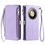 For Honor Magic8 Lite 5G  /  X9d 5G  /  X70 5G Case TPU + PU Leather Wallet Phone Cover with Wrist Strap
