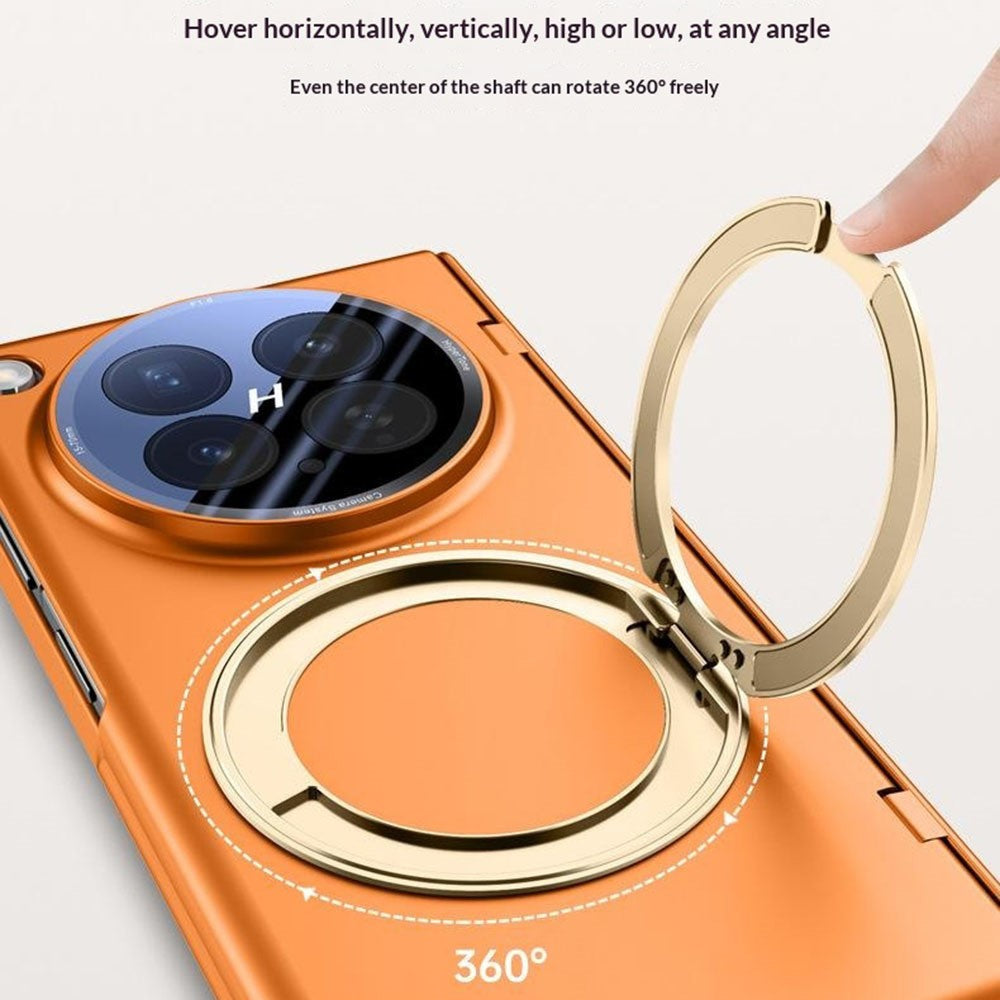 Oppo Find N6 5G magnetiskt skal med ultraklar härdad glasfilm/linsskydd, gångjärnsvridbart stativ PC-mobilskal