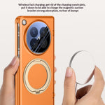 Oppo Find N6 5G magnetiskt skal med ultraklar härdad glasfilm/linsskydd, gångjärnsvridbart stativ PC-mobilskal