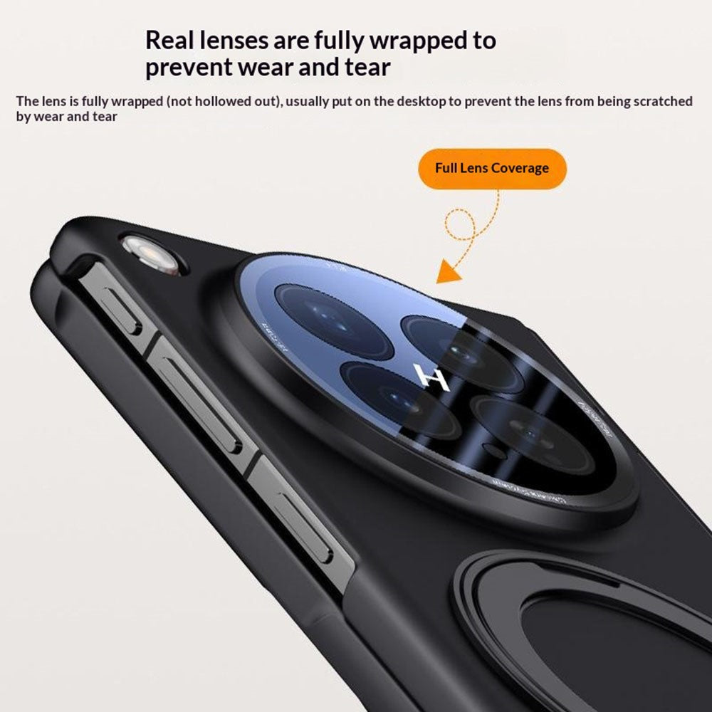 Oppo Find N6 5G magnetiskt skal med ultraklar härdad glasfilm/linsskydd, gångjärnsvridbart stativ PC-mobilskal