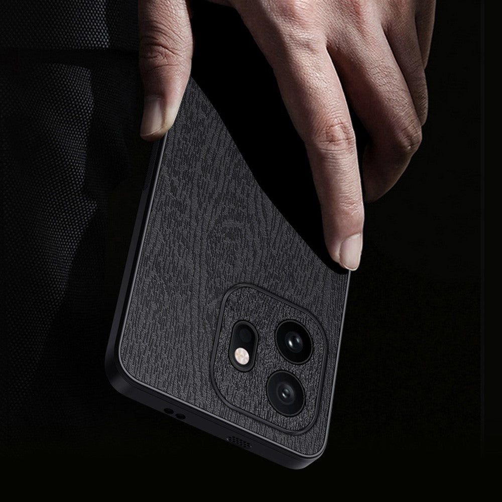 For OnePlus 15T 5G Case Wood Texture PU Leather Coated PC TPU Phone Cover