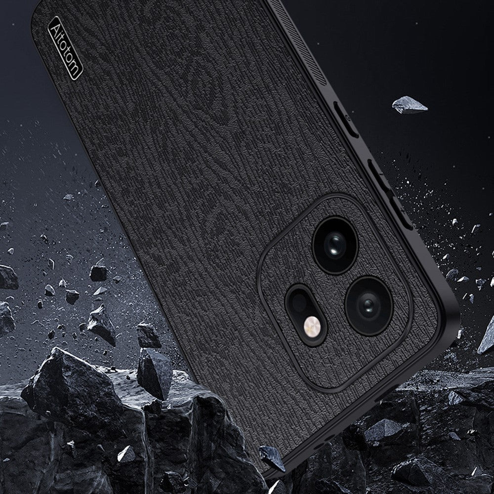 For OnePlus 15T 5G Case Wood Texture PU Leather Coated PC TPU Phone Cover