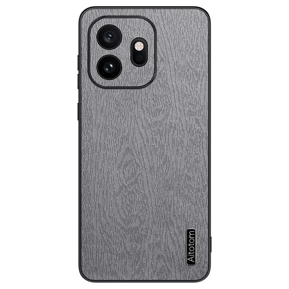 For OnePlus 15T 5G Case Wood Texture PU Leather Coated PC TPU Phone Cover