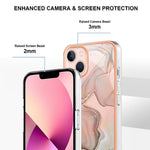 Til iPhone 13 6,1 tommer YB IMD Series-16 Stil E 2,0 mm TPU Drop Testet Telefoncover Galvaniseret Ramme Marmor Mønster IMD Bagcover