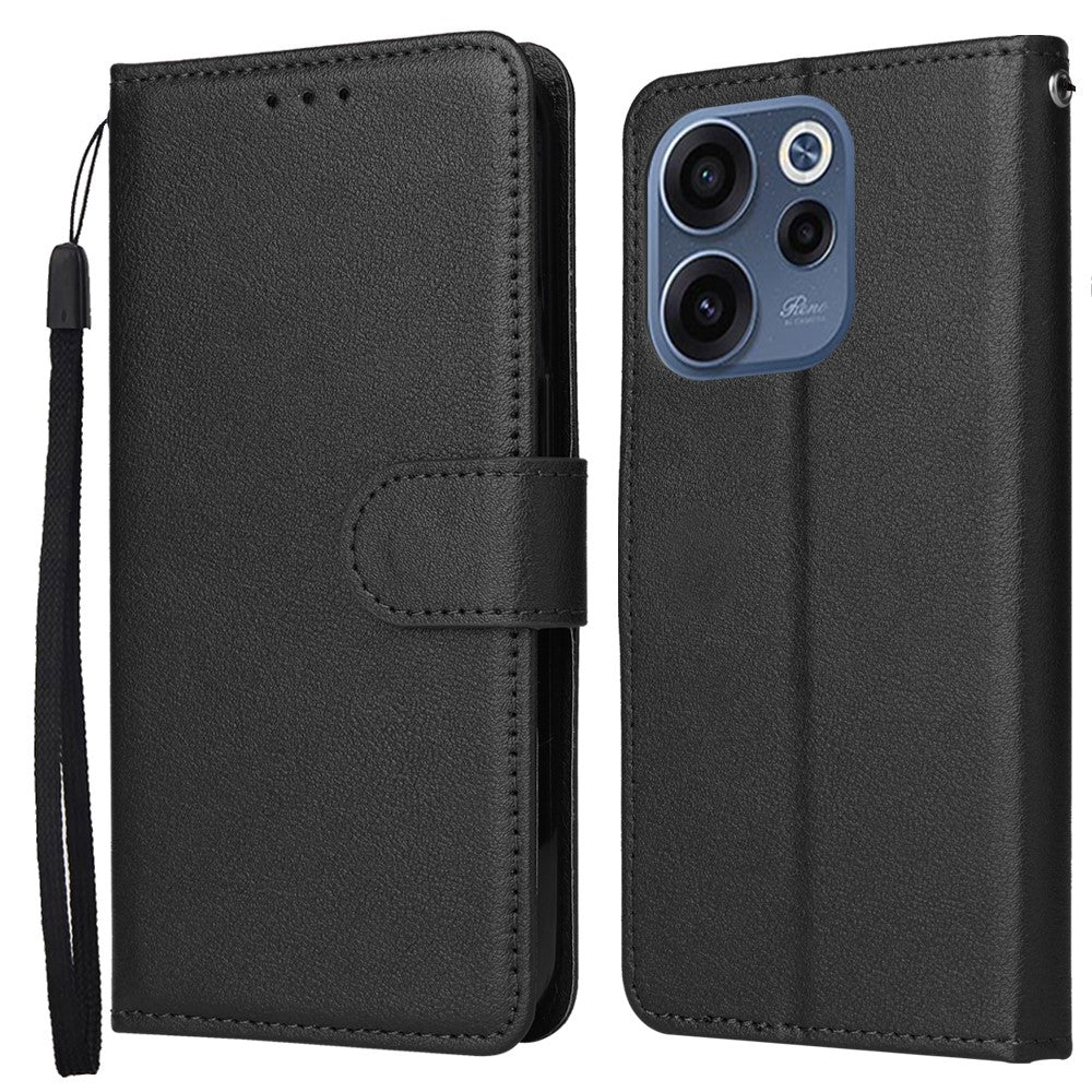For Oppo Reno15 F 5G Case PU Leather Wallet Stand Phone Cover with Wrist Strap